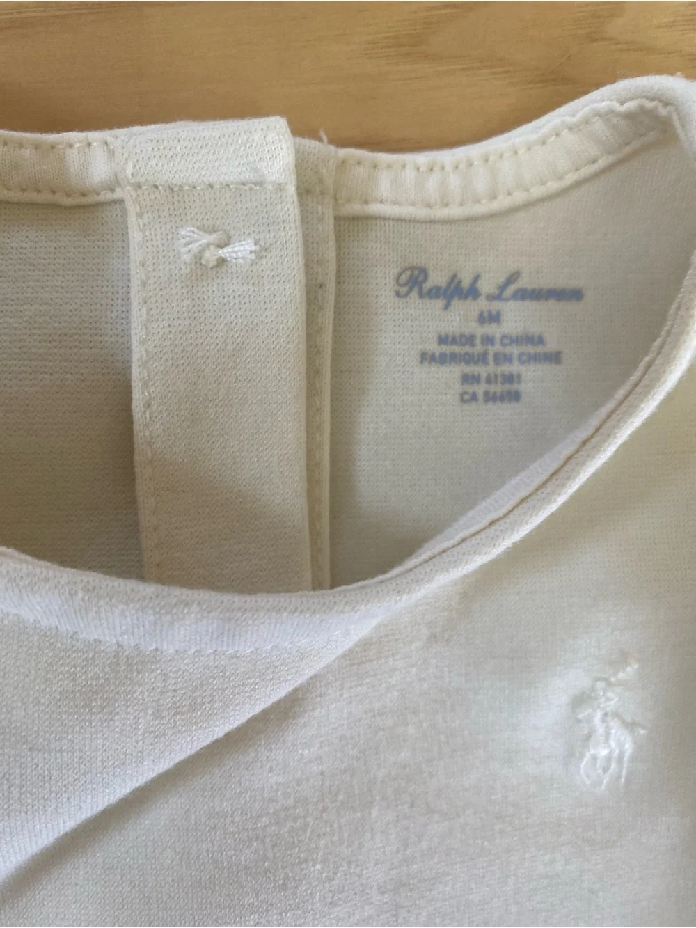 Ralph Lauren Baby Dress 6 Months Cream Off-White Dress Buttons Pleats
